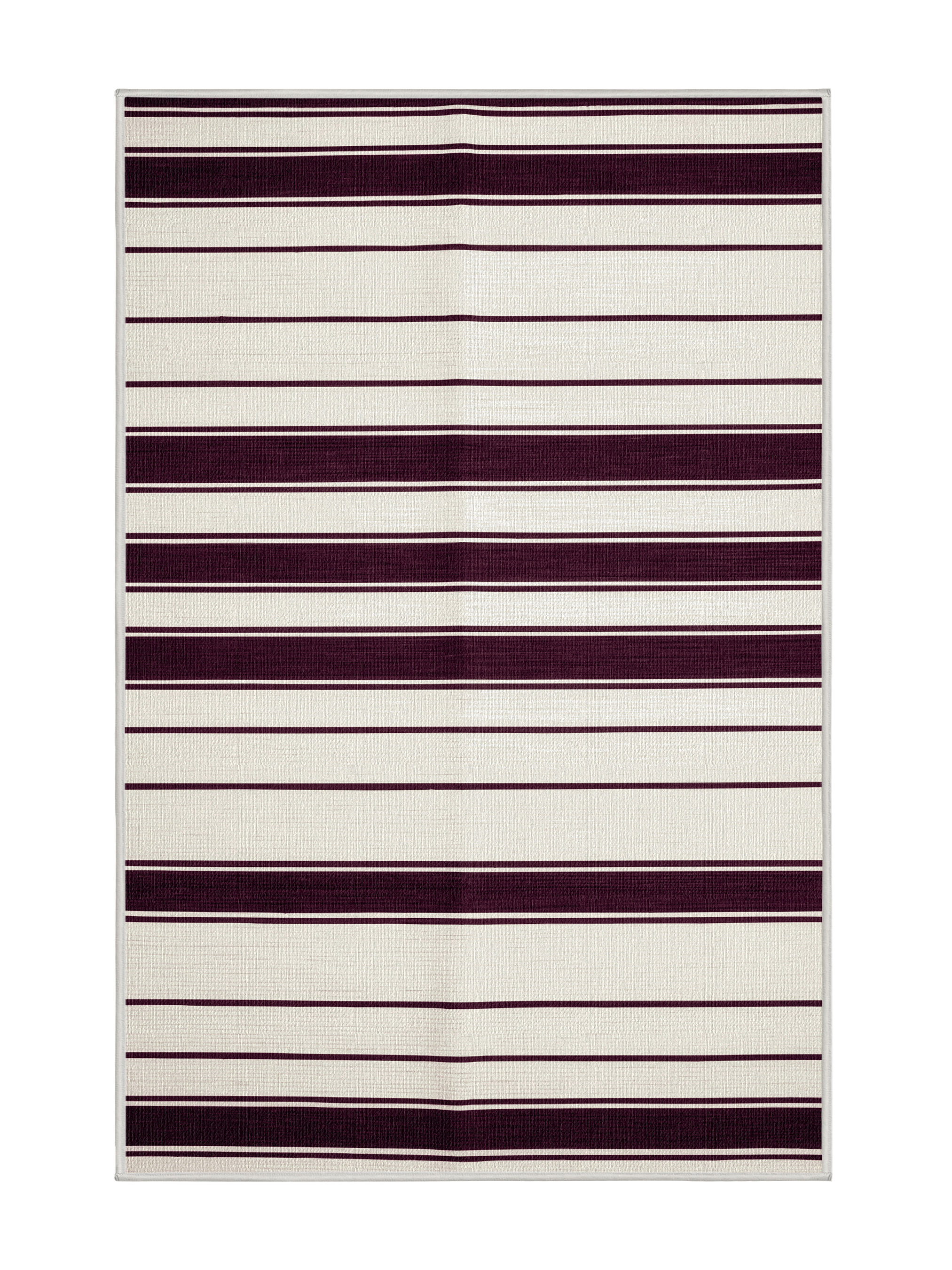 Hokku Designs Machine Washable Horizontal Stripes Beige Area Rug ...