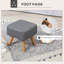 HOMCOM Modern Tufted Footstool, Linen Fabric, Rubber-105501744
