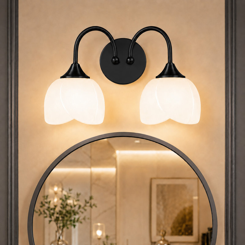 Éclairage pour meuble-lavabo à intensité variable noir mat 16 lumières 16 po, Noir mat, 2, 9.85" H X 16" W X 7.6" D