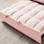 Velours 3 en 1 convertible rose avec lit escamotable et coussins de soutien pour un salon confortable