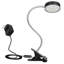 Lampe à pince DEL, lampe de lecture à col-de-cygne flexible, blanc froid 4000K, lampe de travail oculaire noire pour bureau, bibliothèque, chevet, établi, homologué ETL