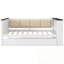 Lit de jour simple en bois avec tablettes de rangement, dossier rembourré, port USB et lit gigogne-1440910161