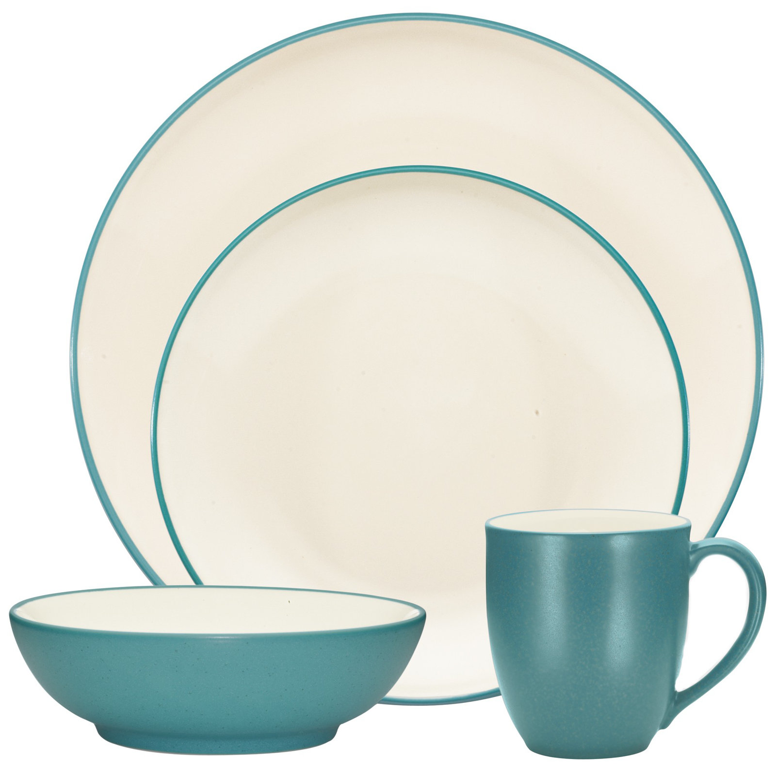 Colorwave Stoneware Dinnerware Set - Service for 1, Turquoise