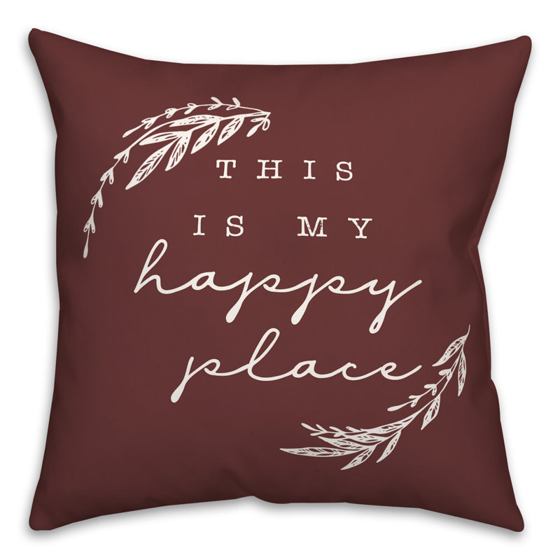 Outdoor Reversible Throw Pillow, H 18 po x l 18 po, Marron