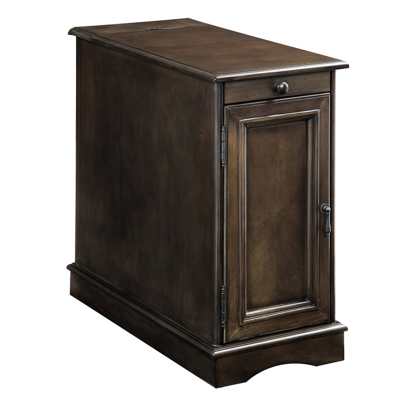 Table d'appoint contemporaine avec port et options de rangement - compartiment gris