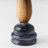 Handcrafted Marble & Wood Black Pillar Candleholder-1959597521
