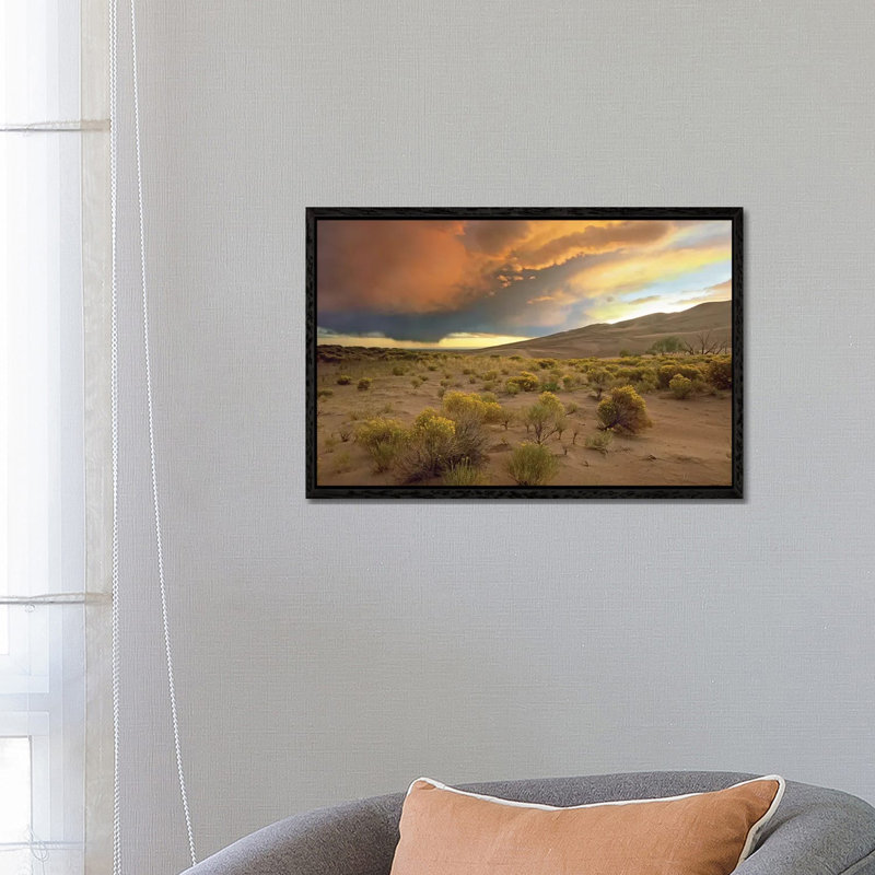 Storm Clouds Over Great Sand Dunes National Monument, Colorado by Tim Fitzharris - Floater Frame Gallery-Wrapped Canvas Giclée on Canvas