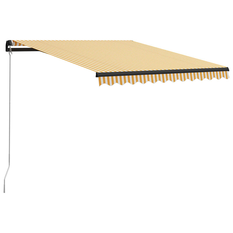 Dakota Fields 300cm W x 250cm D Glass Cover Retractable Window Awning, Yellow/White