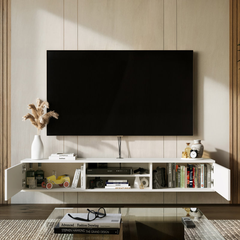 Support pour téléviseur flottant Alle, Blanc