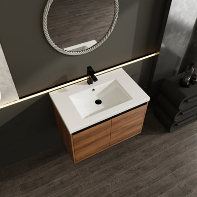 Jakayden 29.53'' Single Bathroom Vanity with Ceramic Top