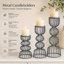 Ensemble de 3 chandeliers de table en métal fabriqués à la main gris Lainon-91950993