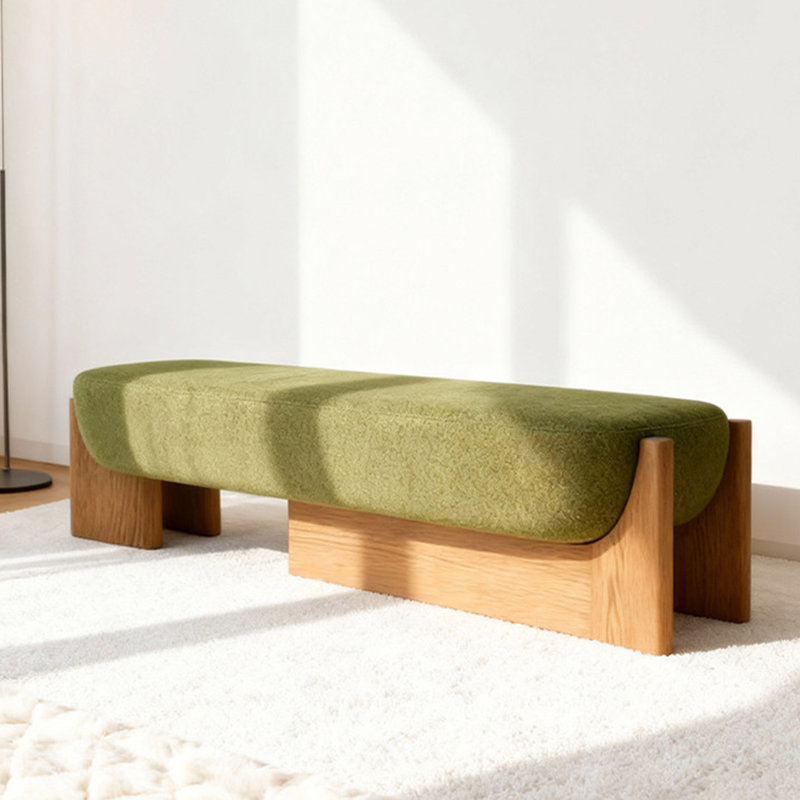 Banc rembourré vert, Vert, H 16,54 po x l 39,37 po x P 17,72 po