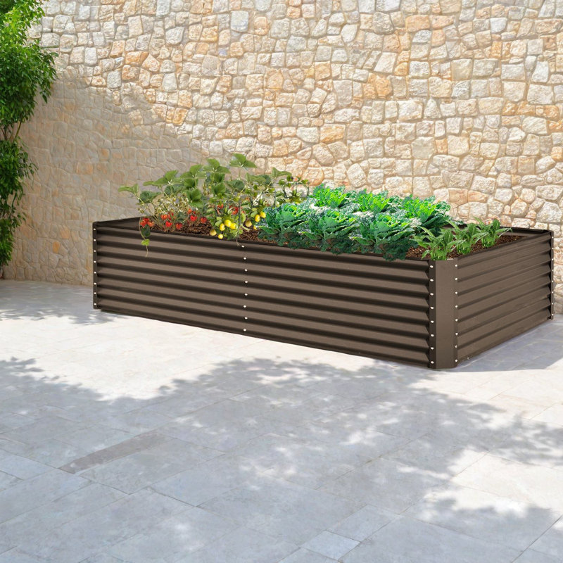Grands pots de fleurs durables en métal pour le jardinage extérieur moderne