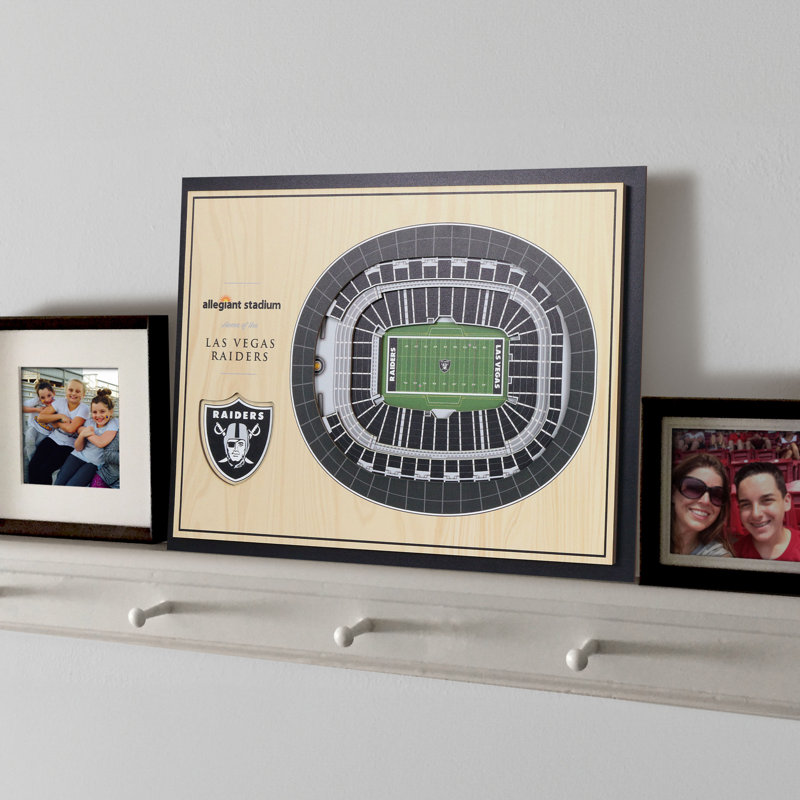 Art mural NFL 5 couches Stadiumview, Raiders de Las Vegas, Noir