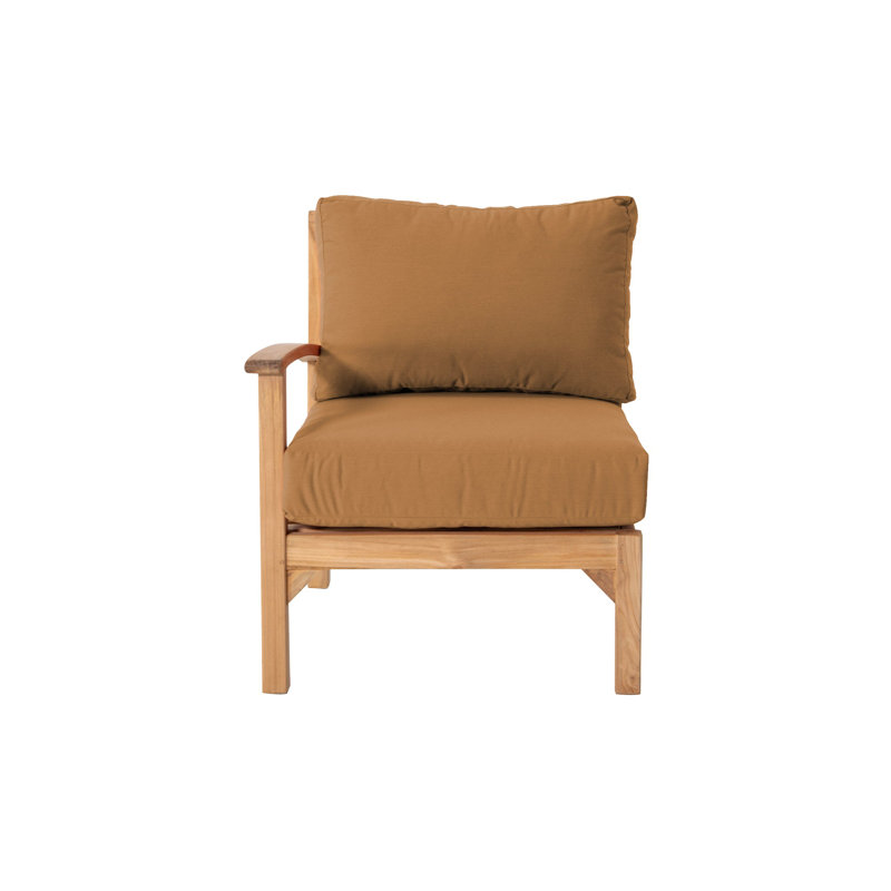 Huntington Teak Outdoor Left Arm Club Chair, Camel