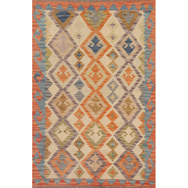 Tapis oriental géométrique Kilim 3 x 5