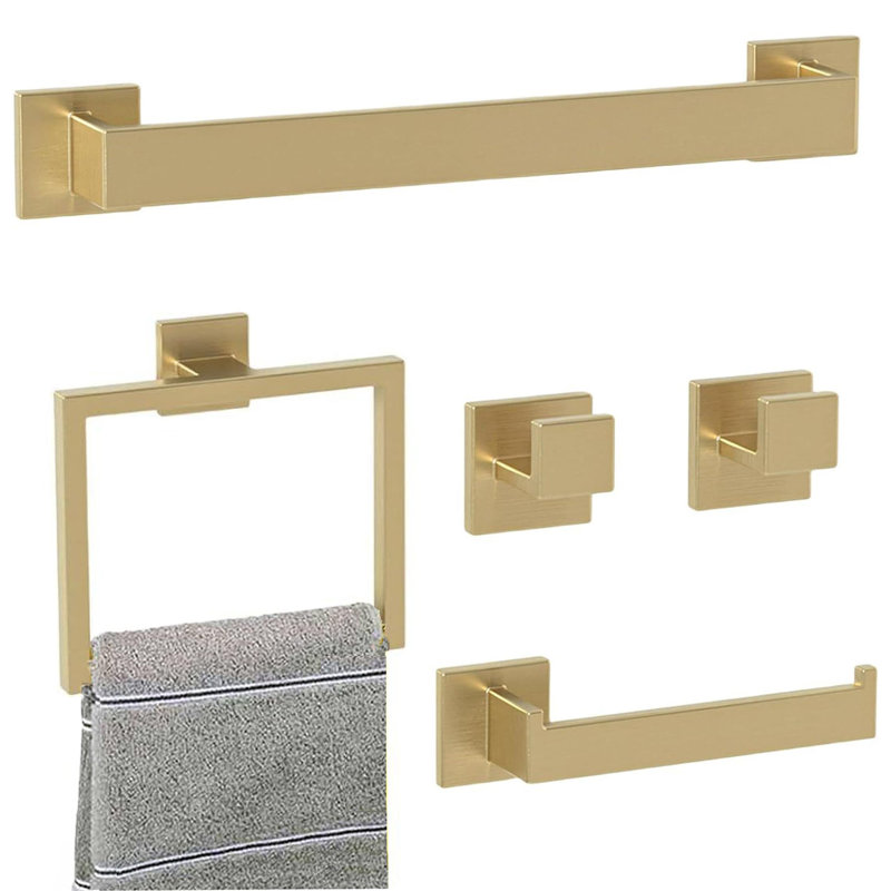 5-Pieces Bathroom Hardware Accessories Set, Nickel