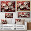 Orchidées blanches et rouges IV - Art mural floral abstrait-1234796825-1234796844