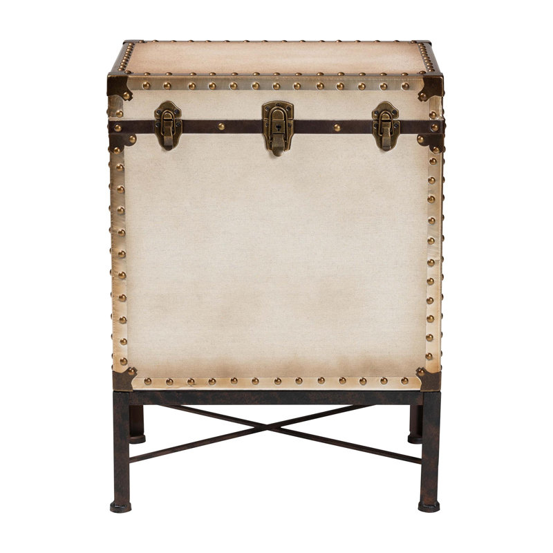 Jiahao Baxton Studio Calidore Vintage Silver Metal 2-Drawer End Table
