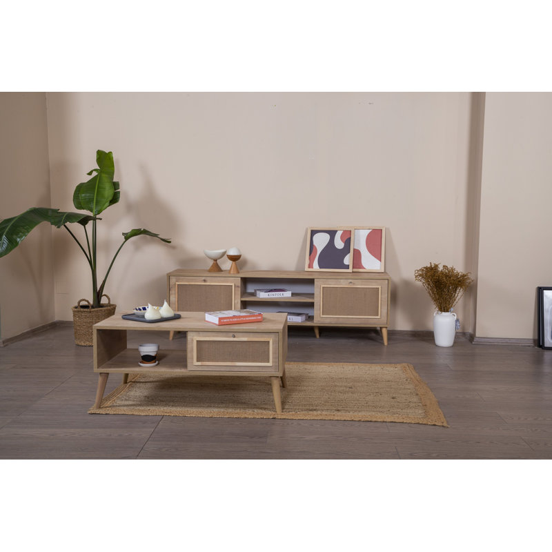 Modern Coffee Table with Additional Storage, 21.7 x 39.4 x 17.7 inches | 100% Melamine Coated Chipboard & MDF, Soft-Close Doors, Hornbeam Legs | Scandinavian Design for Contemporary Living Rooms
