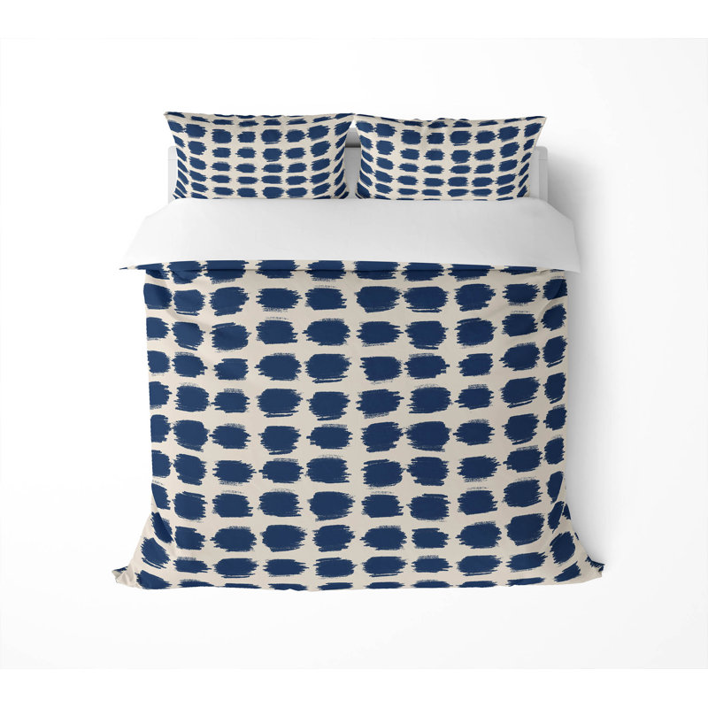Ensemble d'édredon léger tacheté, Édredon très grand + 2 taies décoratives très , Marine