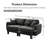Boucle Fabric 2-seater Loveseat Sofa with Distinctive Shell-shaped Armrests and Cylindrical Legs, Dark Grey, Modern and Comfortable-648412006