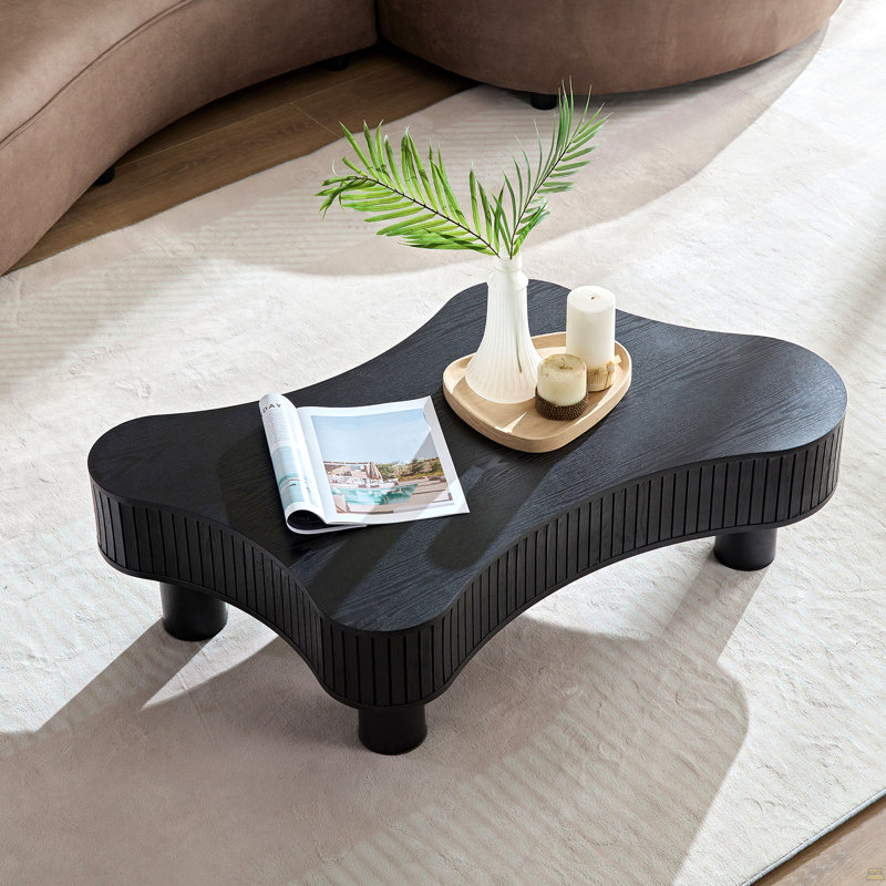 Table basse à tambour 42,52 pouces, Noir