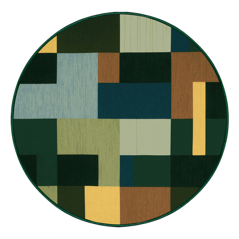Strata Squares Rug, Round 8'