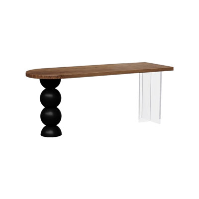 Brown Half-circle Solid Wood writing desk