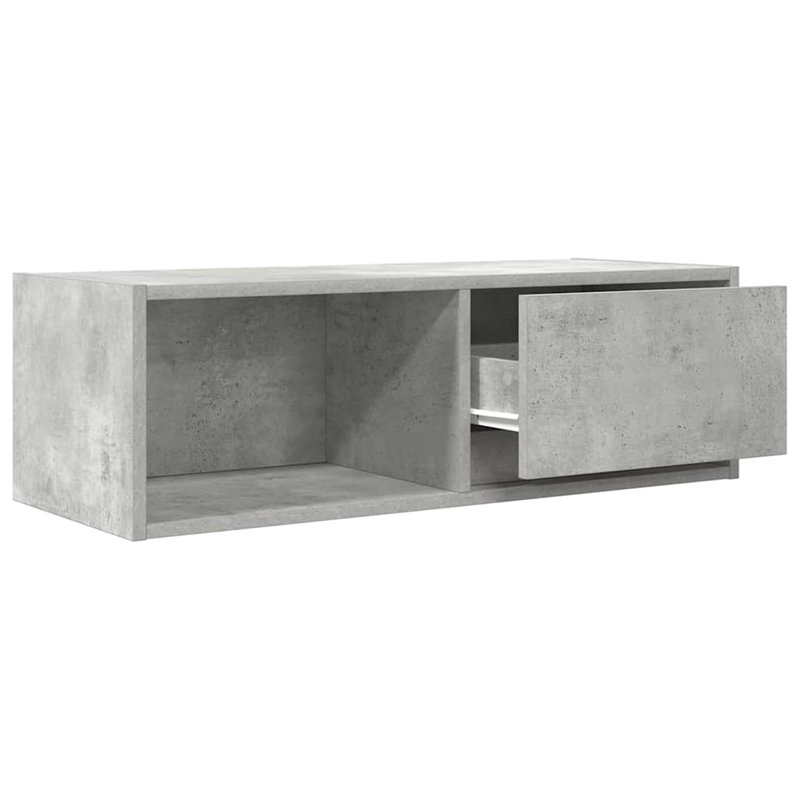 TV Cabinet 80X31x25.5 Cm Engineered Wood, Concrete Grey, 80 cm