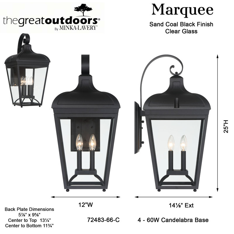 Minka Lavery Marquee - 4 Light Outdoor Wall Mount In Sand Coal Finish