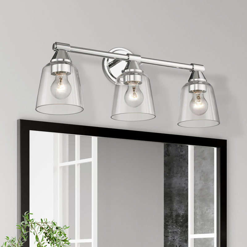 Éclairage de salle de bain à 3 lumières à intensité variable Bednar, Chrome poli