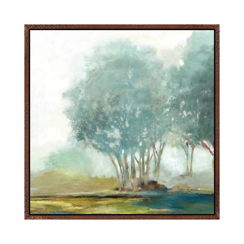 Blueberry Hill II, Square by Allison Pearce - Painting on Canvas, Classic Brown Wood Framed Canvas, 66.04 cm H x 66.04 cm W