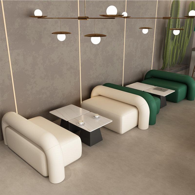 Banc rembourré en similicuir, Beige