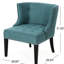 Chaise en tissu bleu sarcelle foncé avec des éléments de design moderne, des coutures gaufrées à boutons et des détails cloutés attrayants, l 27,68 po x P 27,94 po, H 31,38 po, attrait occasionnel, garniture charmante à boutons, l 28 po x P 28,5 po-2028913485