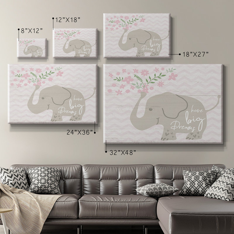 Éléphant floral, H 24 po x l 36 po