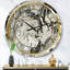 Horloge murale moderne blanche, grise et blanche en marbre peint à la main-50582326