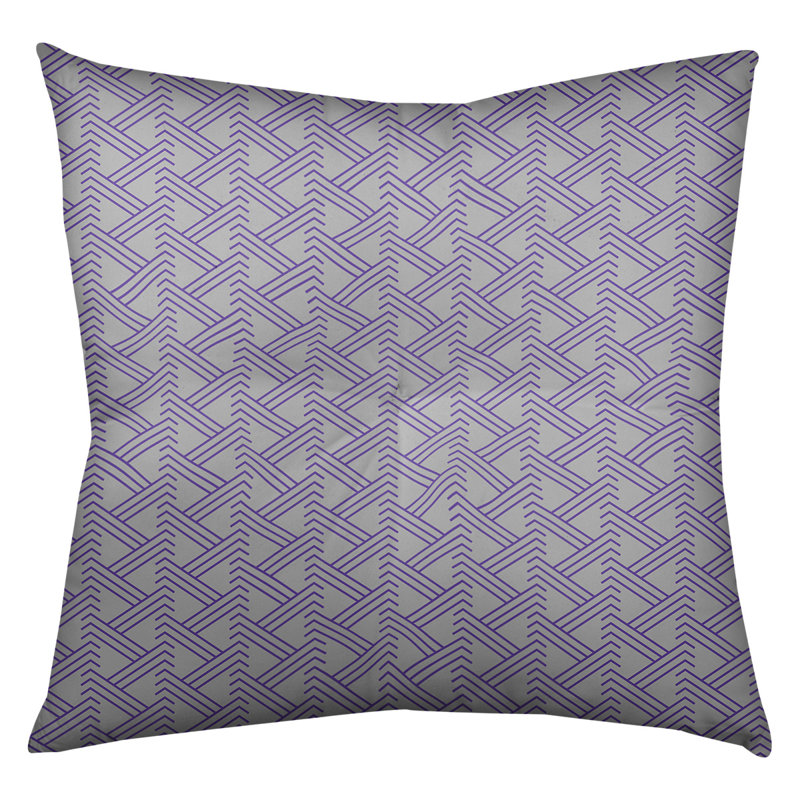 Coussin de sol zig zag classique, 26 po x 26 po, Gris / Mauve