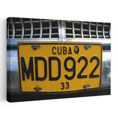 Gros plan d'une plaque murale cubaine contemporaine, art mural
