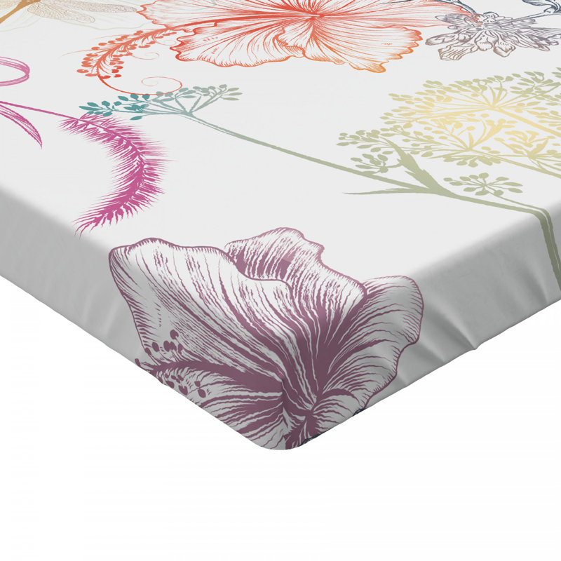Microfiber Floral Fitted Sheet, Full Fitted Sheet