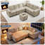 Canapé-lit modulaire en U à 7 places avec rangement pour lit escamotable et repose-pieds 107,9 po Waldorf-129212709