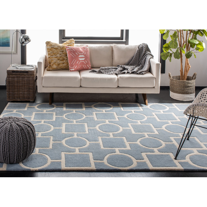 Teresita Hand Tufted Wool Geometric Rug, Rectangle 6' x 9'