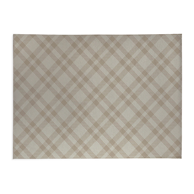Tapis de cuisine Lily Tartan, Rectangulaire 3 pi x 5 pi, Tanné