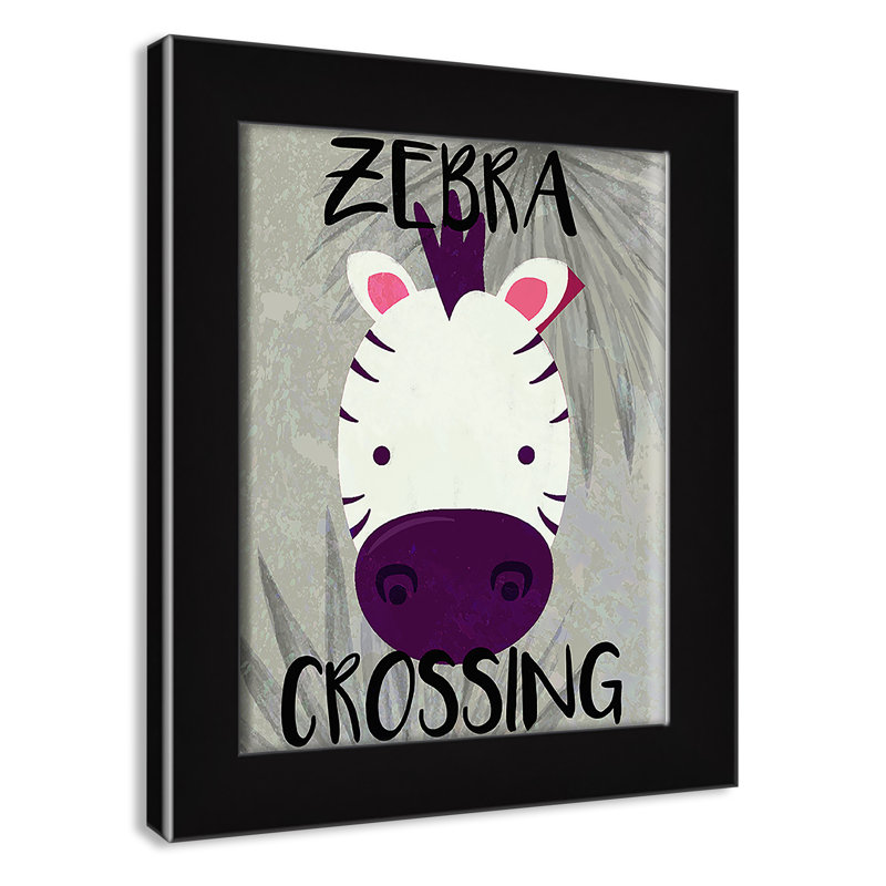 Impression sur papier Zebra Crossing, Encadré plat noir, H 10 po x l 8 po x P 0,6 po