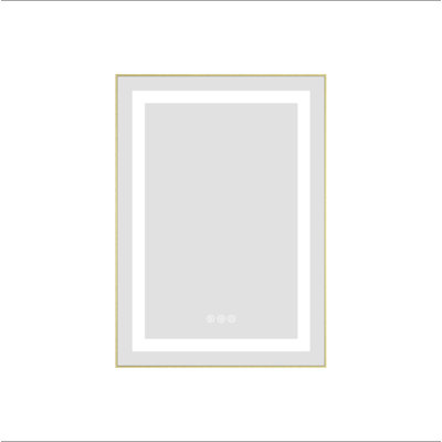 LED Bathroom Mirror With Front And Backlight, Wall Mounted Vanity Mirror With Aluminum Frame, Anti-Fog, Memory, 3 Colors, Stepless Dimmable