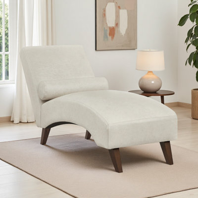 Chaise longue rembourrée 60 po avec traversin