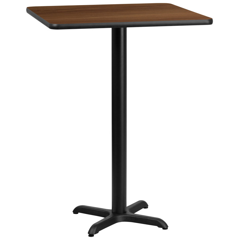 Laminate Table Top with Table Height Base, Mahogany, Bar Height (43.13" Height), 30" L x 30" W