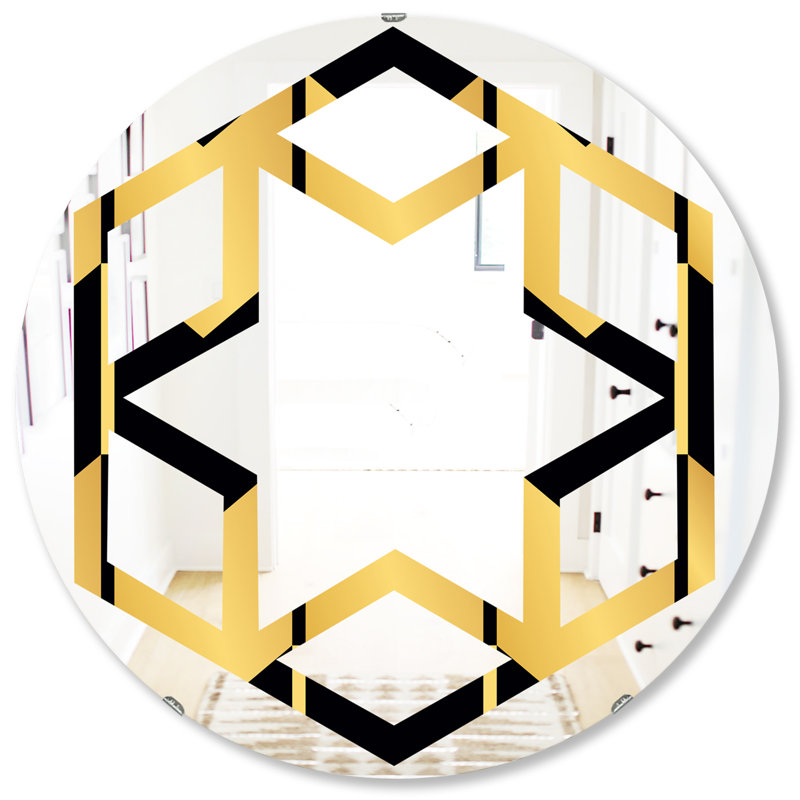 Miroir mural Hexagon Star Luxury Metallic, H 31,5 po x l po