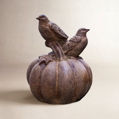 Birds on Pumpkin Statue