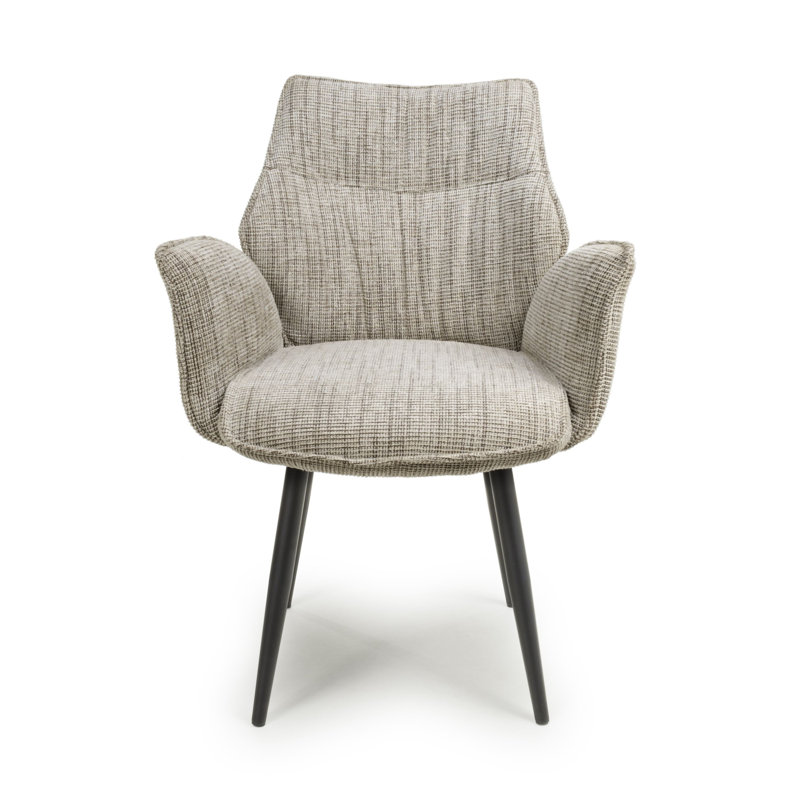 Baltimore Tweed Swivel Dining Chair, Light Grey